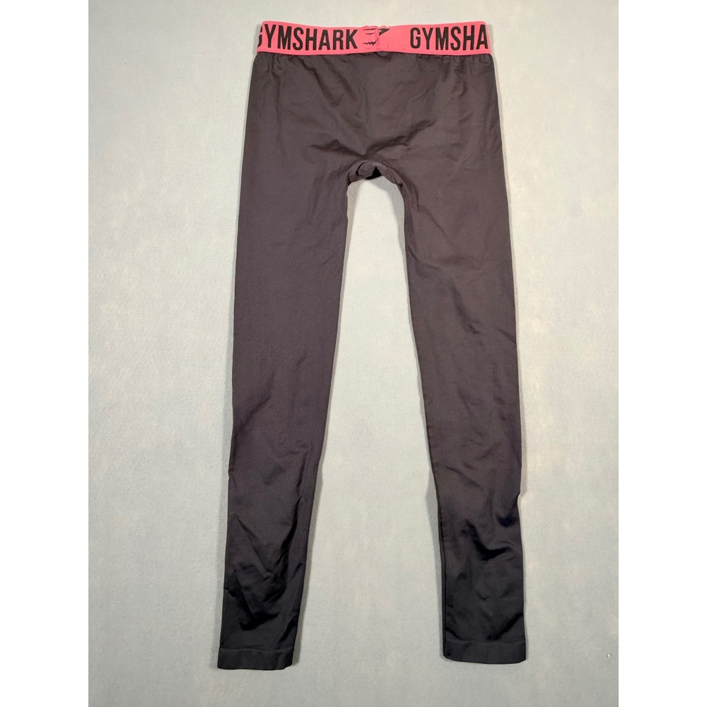 Gymshark Womens Seamless Leggings Gray Pink Logo Waistband Size Medium - Picture 4 of 4